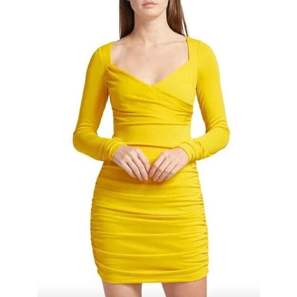 Cinq a Sept Miah Mini Bodycon Dress Pineapple Yellow Womens 4 - Picture 13 of 13